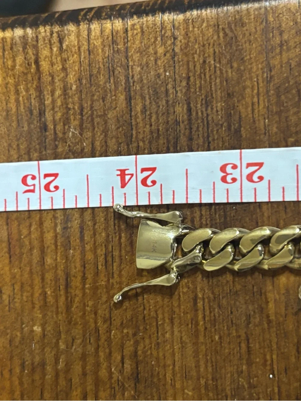 14k Cuban Gold Overlay Necklace Chain 24” long Cadena Oro Laminado Cubano eslabo